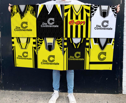 Dortmund Retro Kit Montage Football Flag High Quality Classic Kits