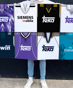 Real Madrid Retro Kit Montage Football Flag High Quality Classic Kits