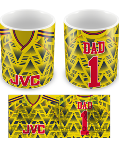 No.1 Dad Arsenal Retro Away 1991 Shirt Mug Fathers Day Classic Kits