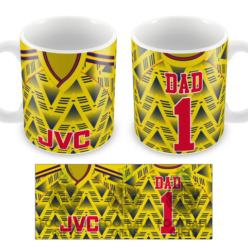 No.1 Dad Arsenal Retro Away 1991 Shirt Mug Fathers Day Classic Kits