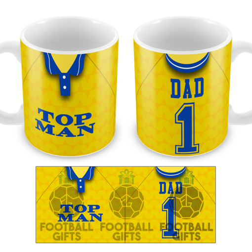 No.1 Dad Leeds Utd Retro Away 1989 Shirt Mug Fathers Day Classic Kits