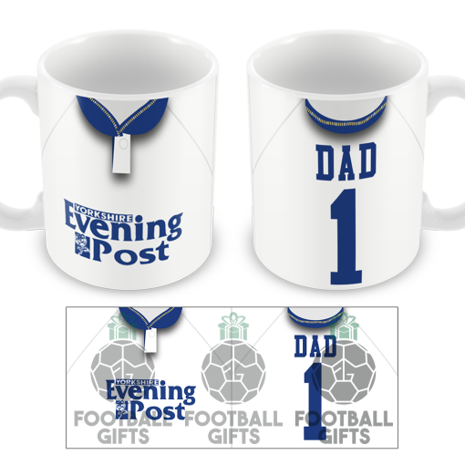 No.1 Dad Leeds Utd Retro Home 1992 Shirt Mug Fathers Day Classic Kits