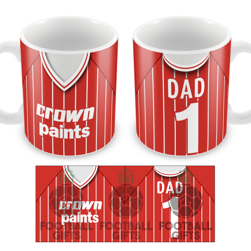 No.1 Dad Liverpool Retro Home 1984 Shirt Mug Fathers Day Classic Kits