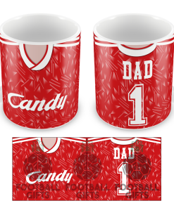 No.1 Dad Liverpool Retro Home 1989 Shirt Mug Fathers Day Classic Kits
