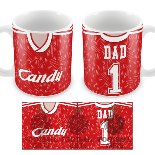 No.1 Dad Liverpool Retro Home 1989 Shirt Mug Fathers Day Classic Kits