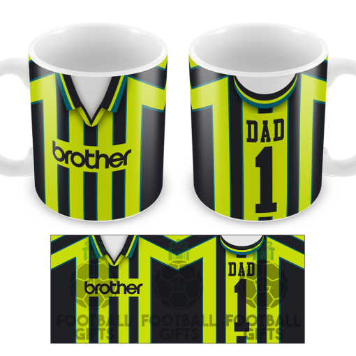 No.1 Dad Man City Retro Away 1999 Shirt Mug Fathers Day Classic Kits