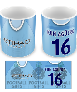 Man City Kun Agüero 16 Retro Home 2012 Shirt Mug Classic Kits