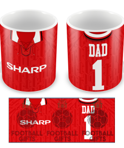 No.1 Dad Man Utd Retro Home 1992 Shirt Mug Fathers Day Classic Kits