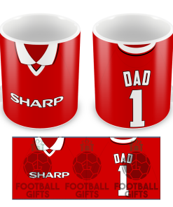 No.1 Dad Man Utd Retro Home 1999 Shirt Mug Fathers Day Classic Kits