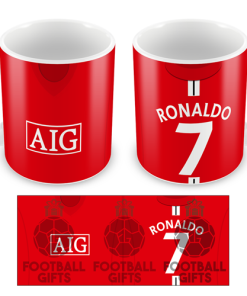 Man Utd Ronaldo 7 Retro Home 2008 Shirt Mug Classic Kits