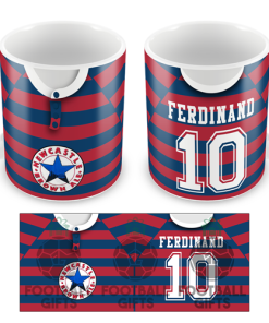Newcastle Ferdinand 10 Retro Away 1995 Shirt Mug Classic Kits