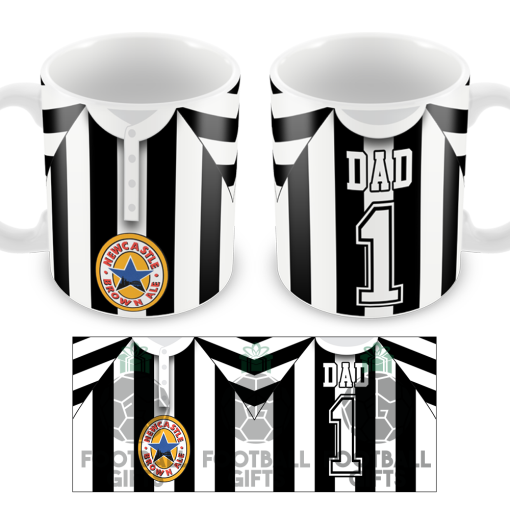 No.1 Dad Newcastle Retro Home 1996 Shirt Mug Fathers Day Classic Kits