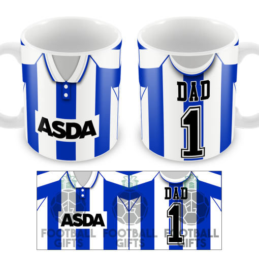 No.1 Dad Sheffield Wednesday Retro Home 1991 Shirt Mug Fathers Day Classic Kits