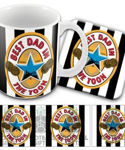 Best Dad In The Toon Newcastle Utd Retro Fathers Day Mug & Coaster Set