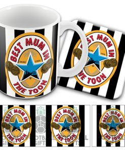 Best Mum In The Toon Newcastle Utd Retro Mothers Day Mug & Coaster Set