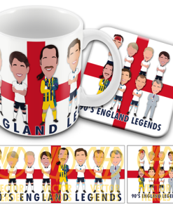 England Legends 1990s Mug and Coaster Set Vector Heroes