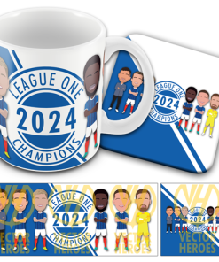 Portsmouth Champions 2024 Mug and Coaster Set Vector Heroes