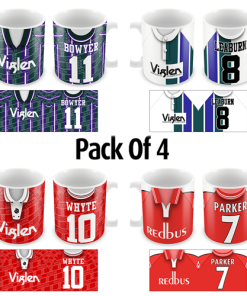 Charlton Retro Shirt Mugs Classic Kits Pack Of 4