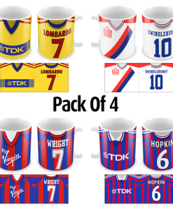 Crystal Palace Retro Shirt Mugs Classic Kits Pack Of 4