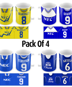 Everton Retro Shirt Mugs Classic Kits Pack Of 4