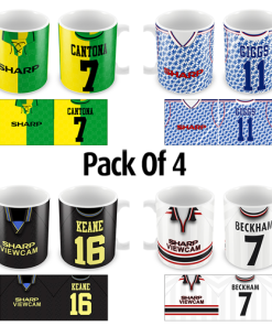 Man Utd Retro Away Shirt Mugs Classic Kits Pack Of 4