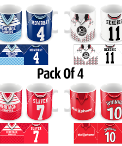 Middlesbrough Retro Shirt Mugs Classic Kits Pack Of 4