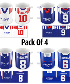 Rangers Retro Shirt Mugs Classic Kits Pack Of 4