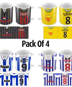 Sheffield Wednesday Retro Shirt Mugs Classic Kits Pack Of 4