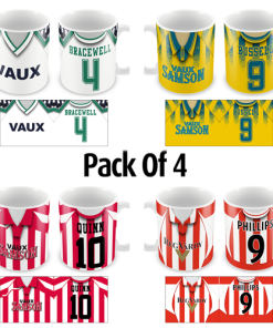 Sunderland Retro Shirt Mugs Classic Kits Pack Of 4