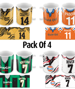 Swansea Retro Shirt Mugs Classic Kits Pack Of 4