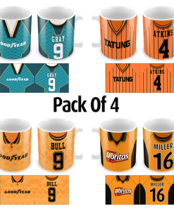 Wolves Retro Shirt Mugs Classic Kits Pack Of 4