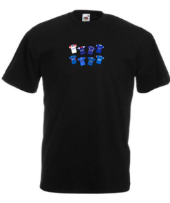Rangers Retro Kits Black T-Shirt Classic Kits
