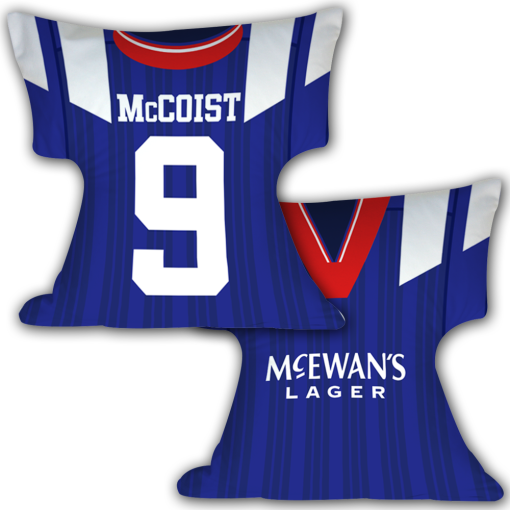 Rangers Home 1992 Retro Shirt Cushion McCoist 9