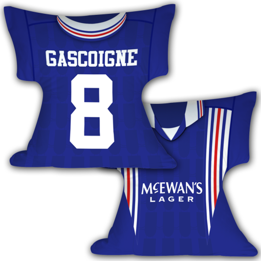 Rangers Home 1996 Retro Shirt Cushion Gascoigne 8