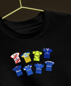 Chelsea Retro Kits Black T-Shirt Classic Kits - Image 3
