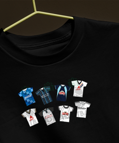Derby County Retro Kits Black T-Shirt Classic Kits - Image 3