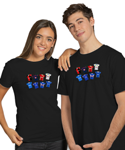 Portsmouth Retro Kits Black T-Shirt Classic Kits - Image 4