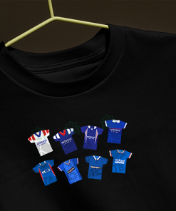 Rangers Retro Kits Black T-Shirt Classic Kits - Image 3