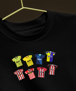 Sheffield Utd Retro Kits Black T-Shirt Classic Kits - Image 3