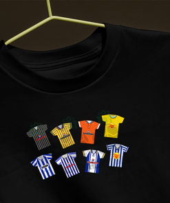 Sheffield Wednesday Retro Kits Black T-Shirt Classic Kits - Image 3