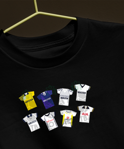 Spurs Retro Kits Black T-Shirt Classic Kits - Image 3