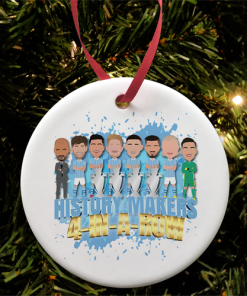 Man City Champions 2024 Splash Christmas Tree Decoration 4 In A Row History Makers