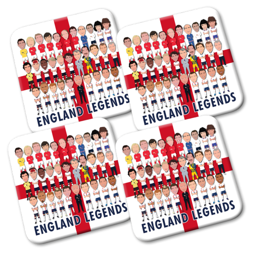England Football Legends Coasters Pack Of 4 Vector Heroes