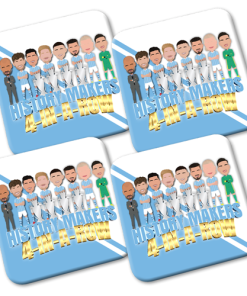 Man City Champions 2024 Coasters 4 Pack Vector Heroes 4 In A Row