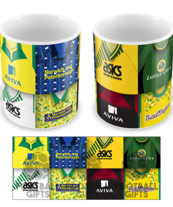 Norwich Retro Shirt Montage Mug
