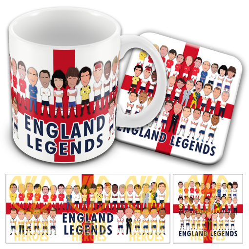 England Football Legends Mug and Coaster Set Vector Heroes