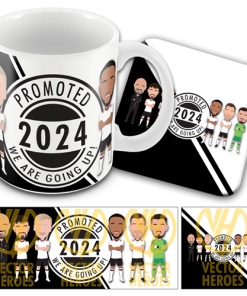 Derby Promoted 2024 Mug and Coaster Set Vector Heroes
