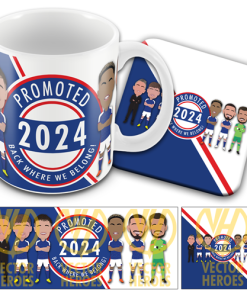 Ipswich Promoted 2024 Mug and Coaster Set Vector Heroes