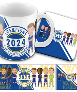 Leicester Champions 2024 Mug and Coaster Set Vector Heroes