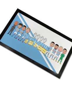 Man City Champions 2024 Bar Runner Mat Vector Heroes 4 In A Row History Makers